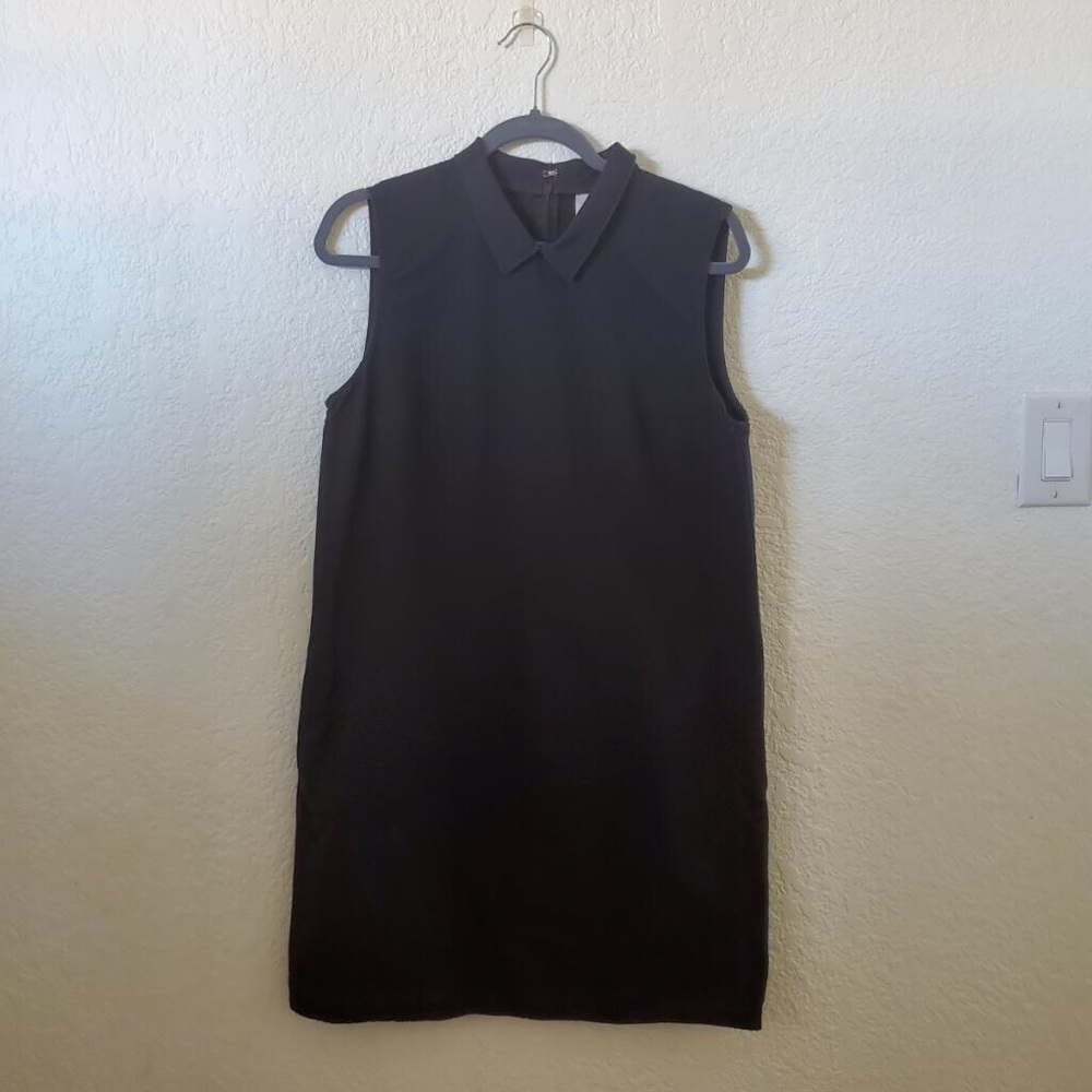 GAP BLACK COLLARED JEAN DRESS WITH POCKETS